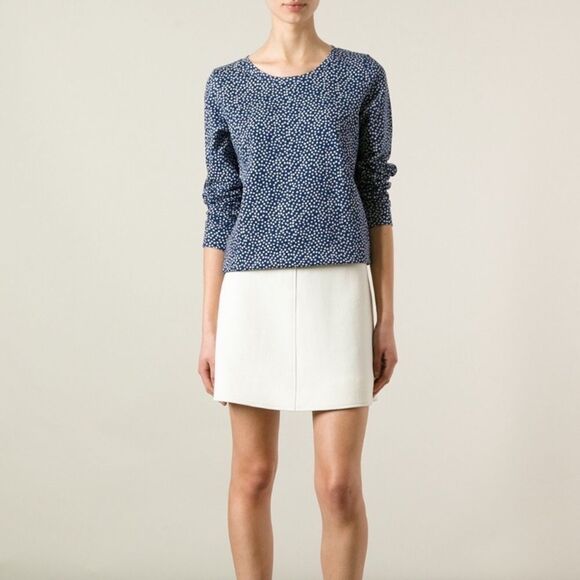 A.P.C. Red and White Coffee Bean 3/4 Sleeve Crewneck Pullover - Picture 11 of 11